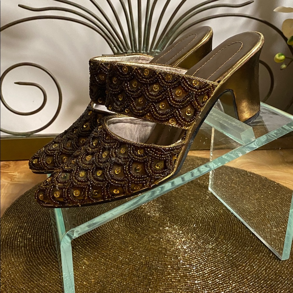 Beaded Sequin 20s Style Flapper Heels